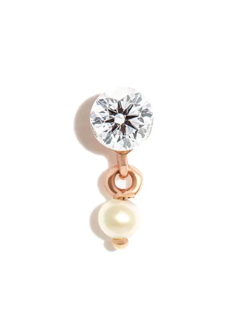 MARIA TASH 18kt rose gold diamond and pearl stud earring