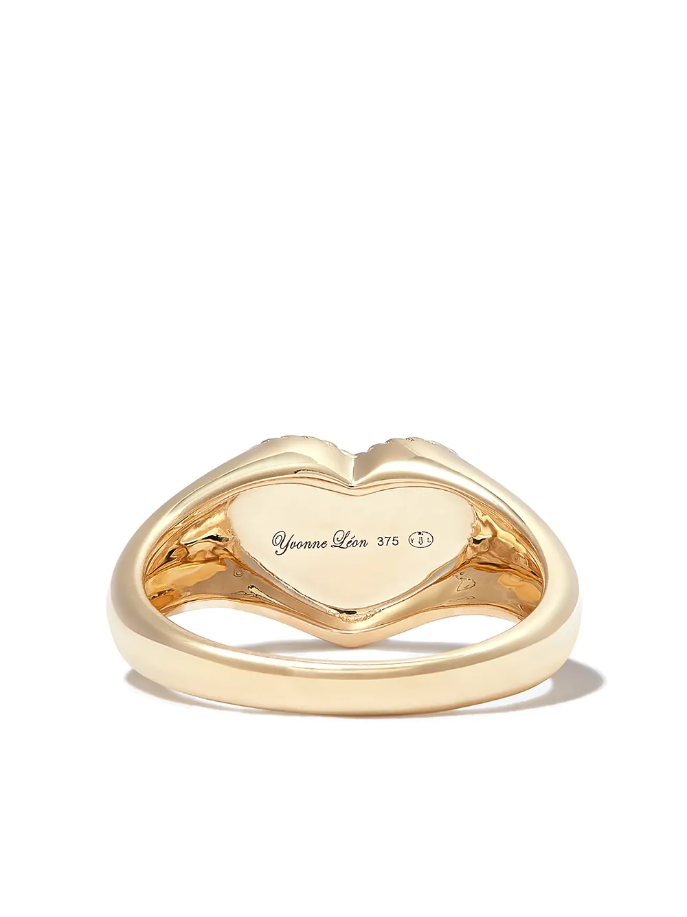 Yvonne Léon 9kt yellow gold Mini Heart diamond signet ring | Fine Jewelry | Image 2