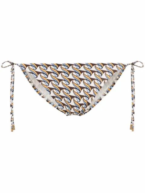 Tory Burch abstract-print side-tie bikini bottoms