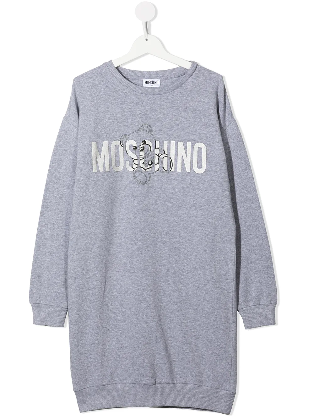 фото Moschino kids платье-свитер с логотипом