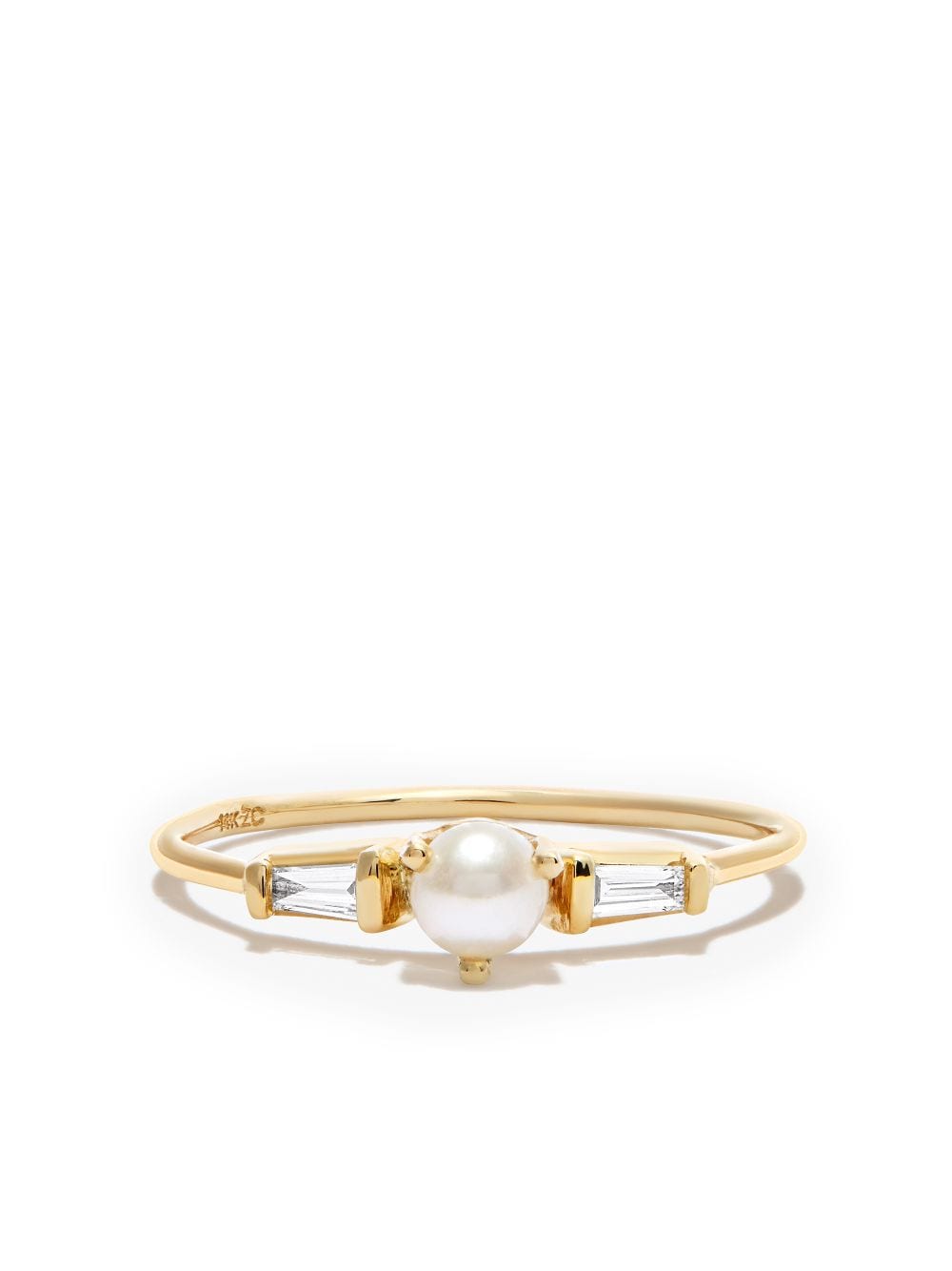 Shop Zoë Chicco 14kt Yellow Gold Pearl And Diamond Ring
