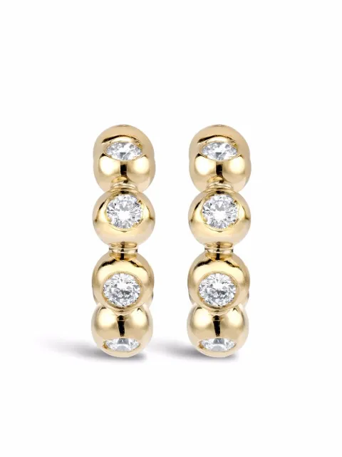 Pragnell 18kt yellow gold Bohemia diamond hoop earrings