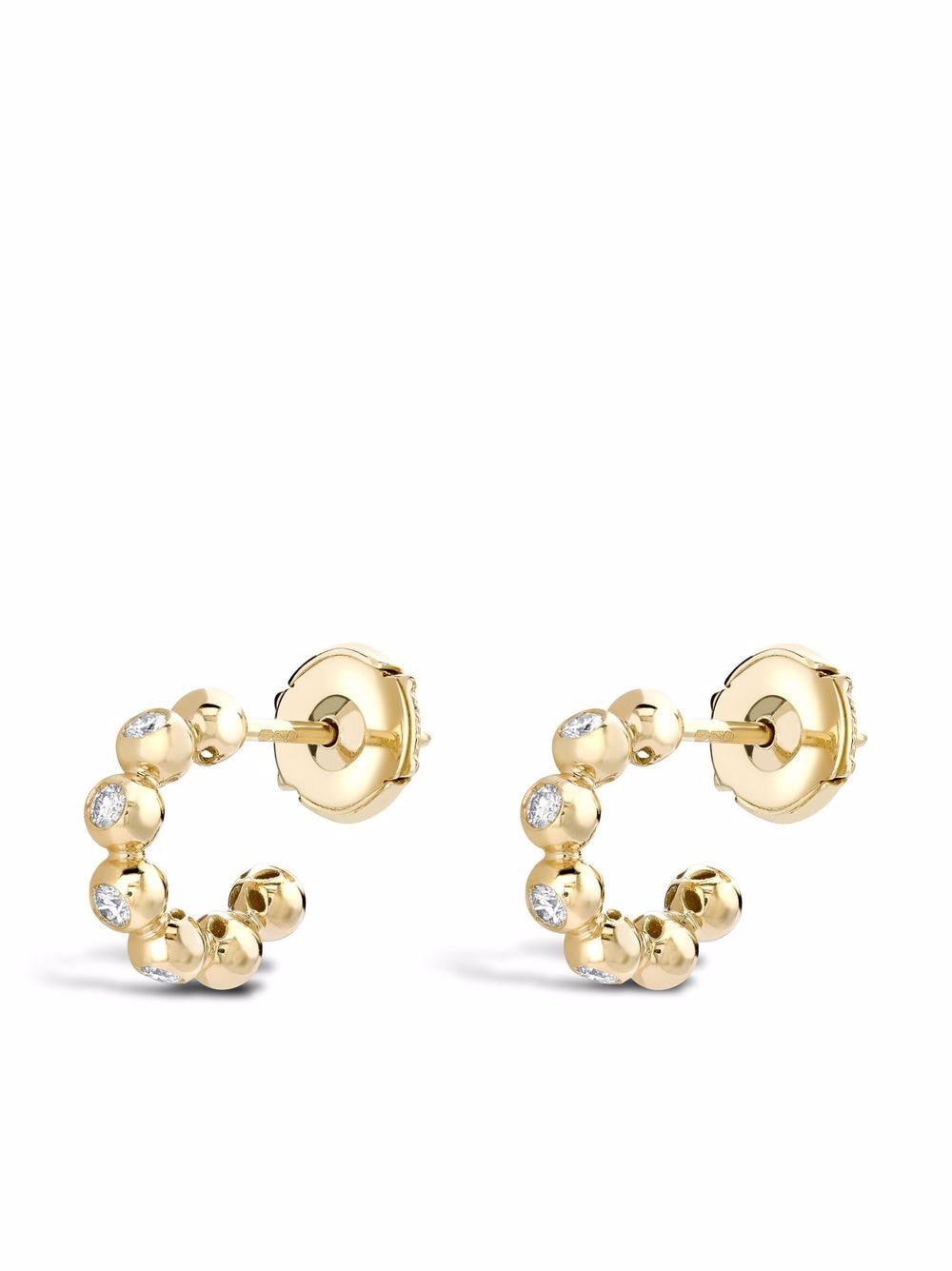 Shop Pragnell 18kt Yellow Gold Bohemia Diamond Hoop Earrings