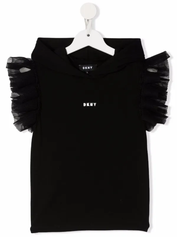 Shop Dkny Kids logo-print ruffle 