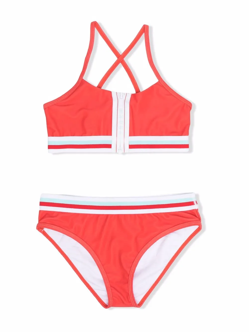 

Dkny Kids TEEN stripe-detail bikini set - Orange