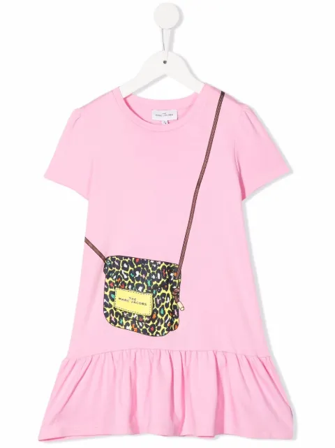 Little Marc Jacobs bag-print ruffle dress