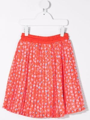 TEEN logo-print cotton skirt Farfetch Girls Clothing Skirts Printed Skirts Pink 