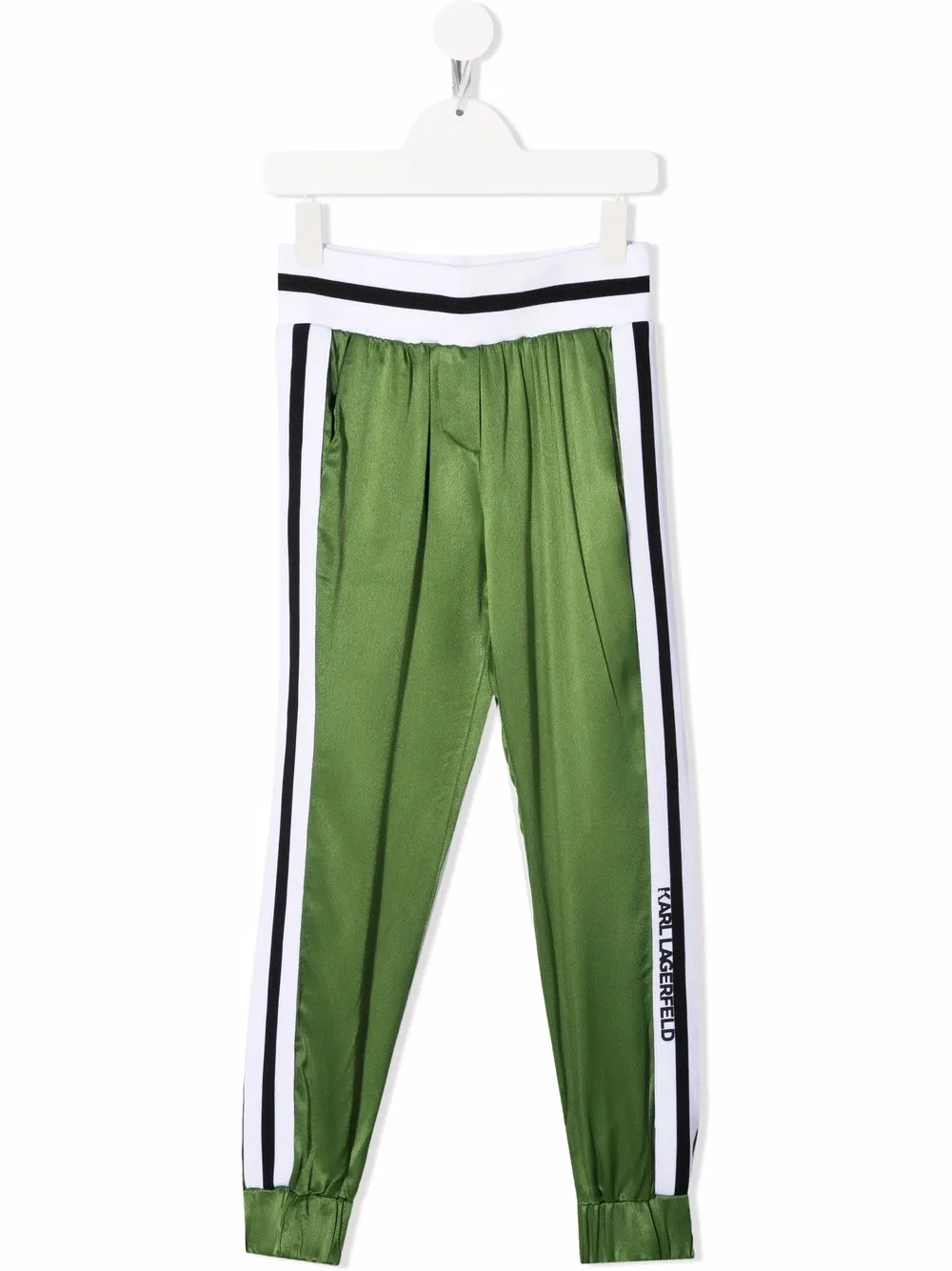 

Karl Lagerfeld Kids leggins con franjas del logo - Verde