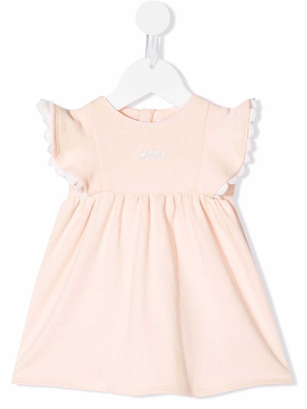 фото Chloé kids платье с фестонами и вышитым логотипом