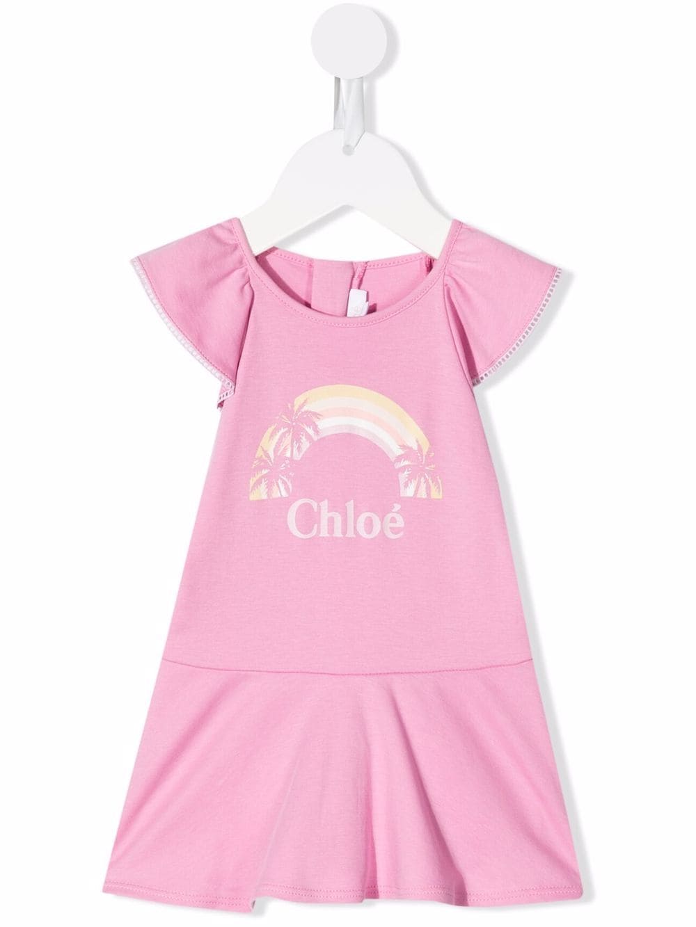 Image 1 of Chloé Kids rainbow logo-print T-shirt dress