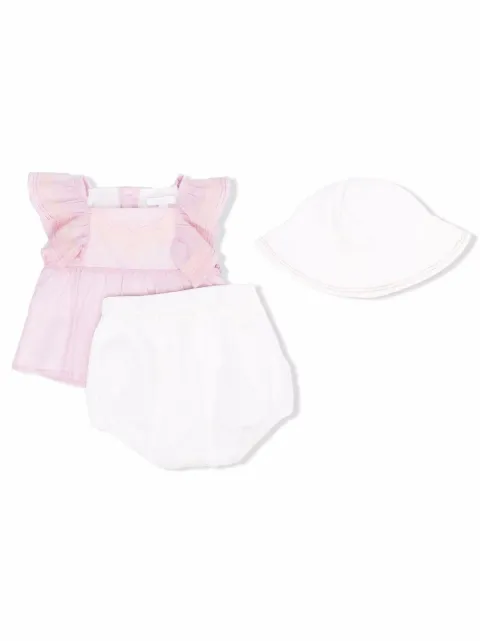 Chloé Kids طقم 3 قطع بأطراف كرانيش