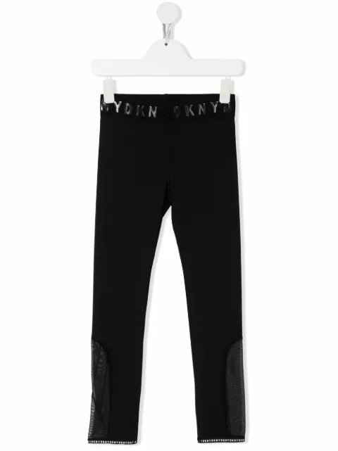 Dkny Kids ليغينغ بخصر شعار الماركة