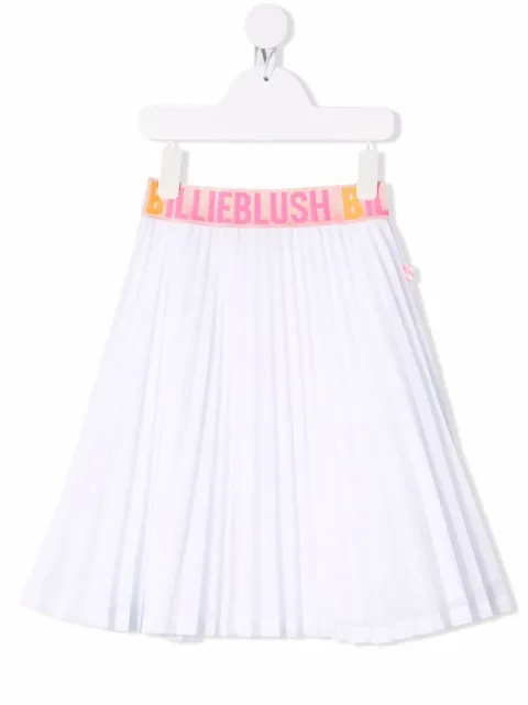 Billieblush logo-waistband pleated skirt