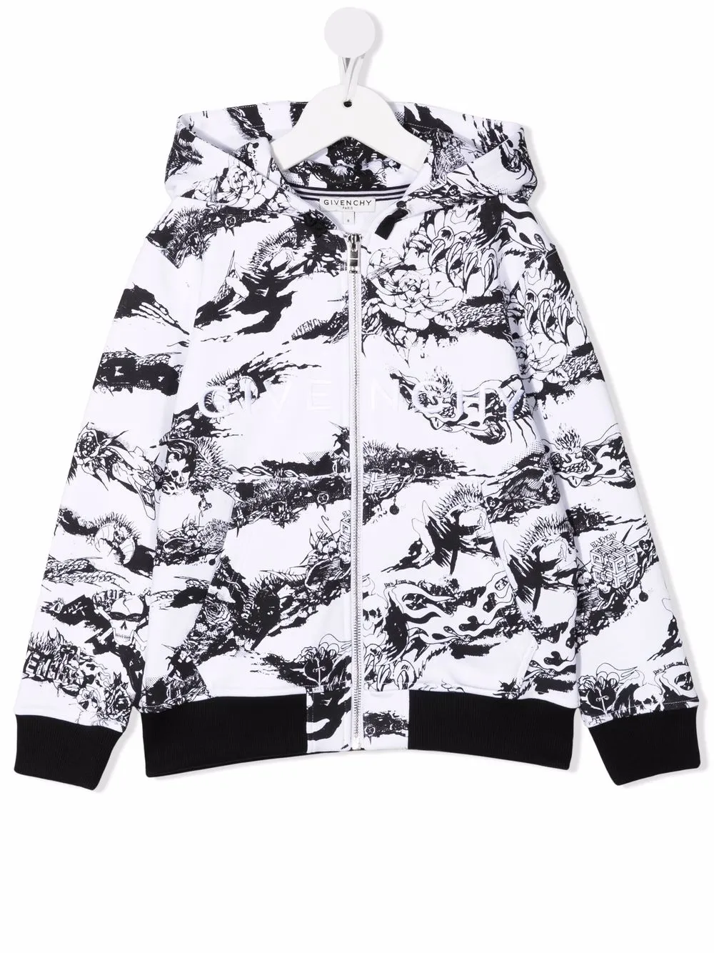 

Givenchy Kids chamarra deportiva con estampado de calaveras - Blanco