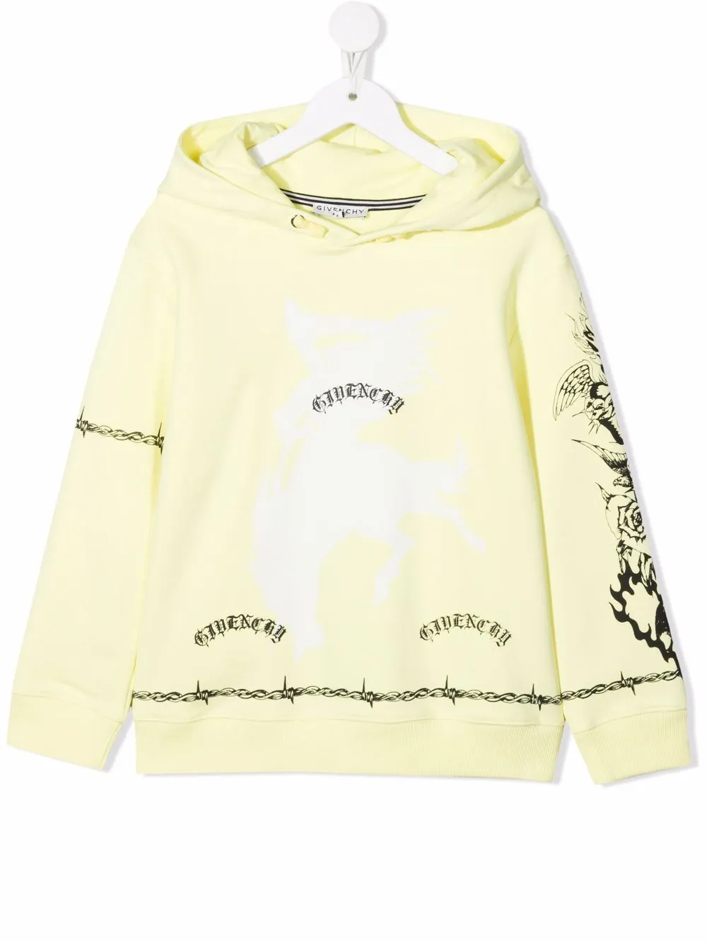 

Givenchy Kids hoodie con estampado de tatuajes - Amarillo