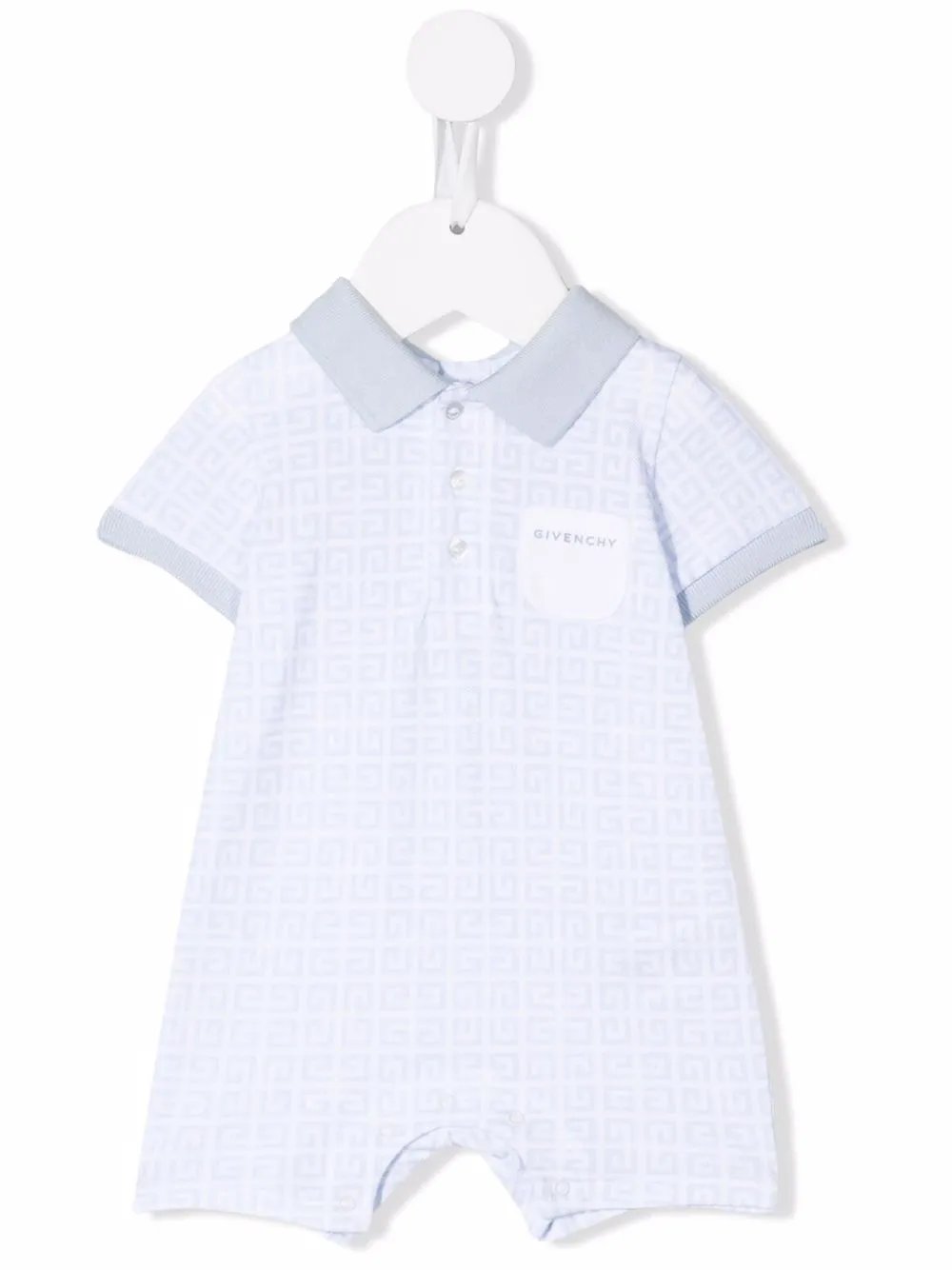 

Givenchy Kids monogram-print cotton romper - Blue