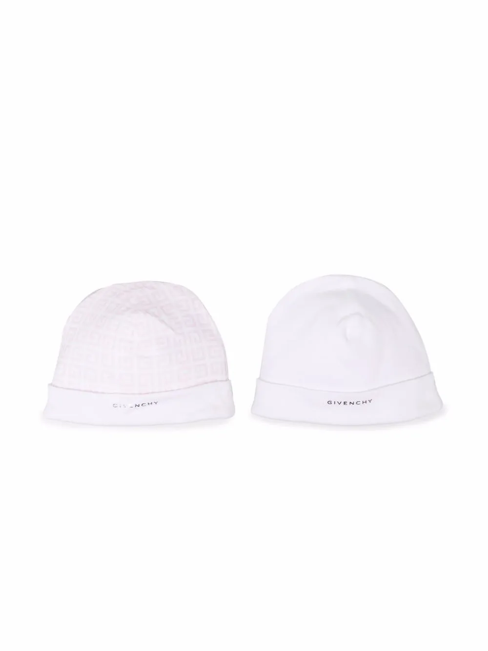 

Givenchy Kids set de dos gorros con logo estampado - Rosado