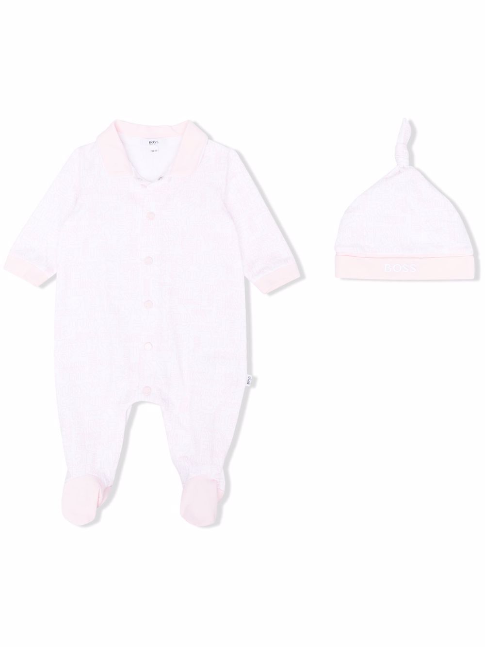 BOSS Kidswear logo-print cotton babygrow set - White