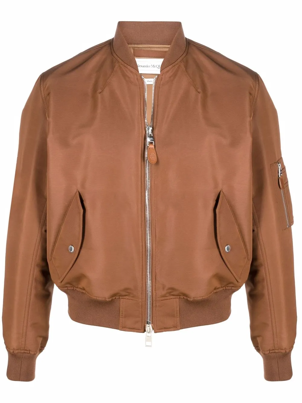 

Alexander McQueen graffiti-print bomber jacket - Brown