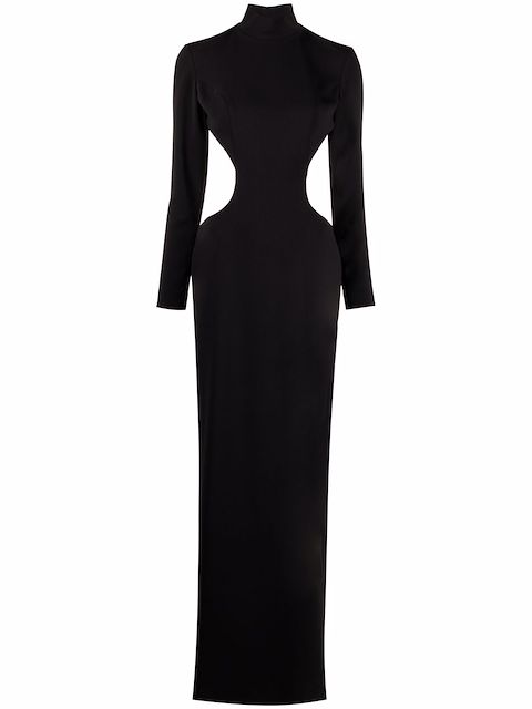 Mônot open-back high-neck cut-out evening gown