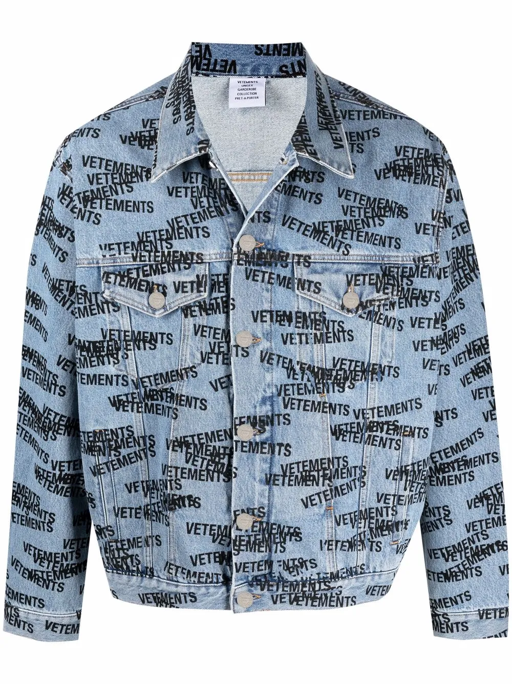 

VETEMENTS chamarra de mezclilla con logo estampado - Azul