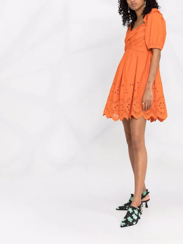 Orange dress with on sale sleeves