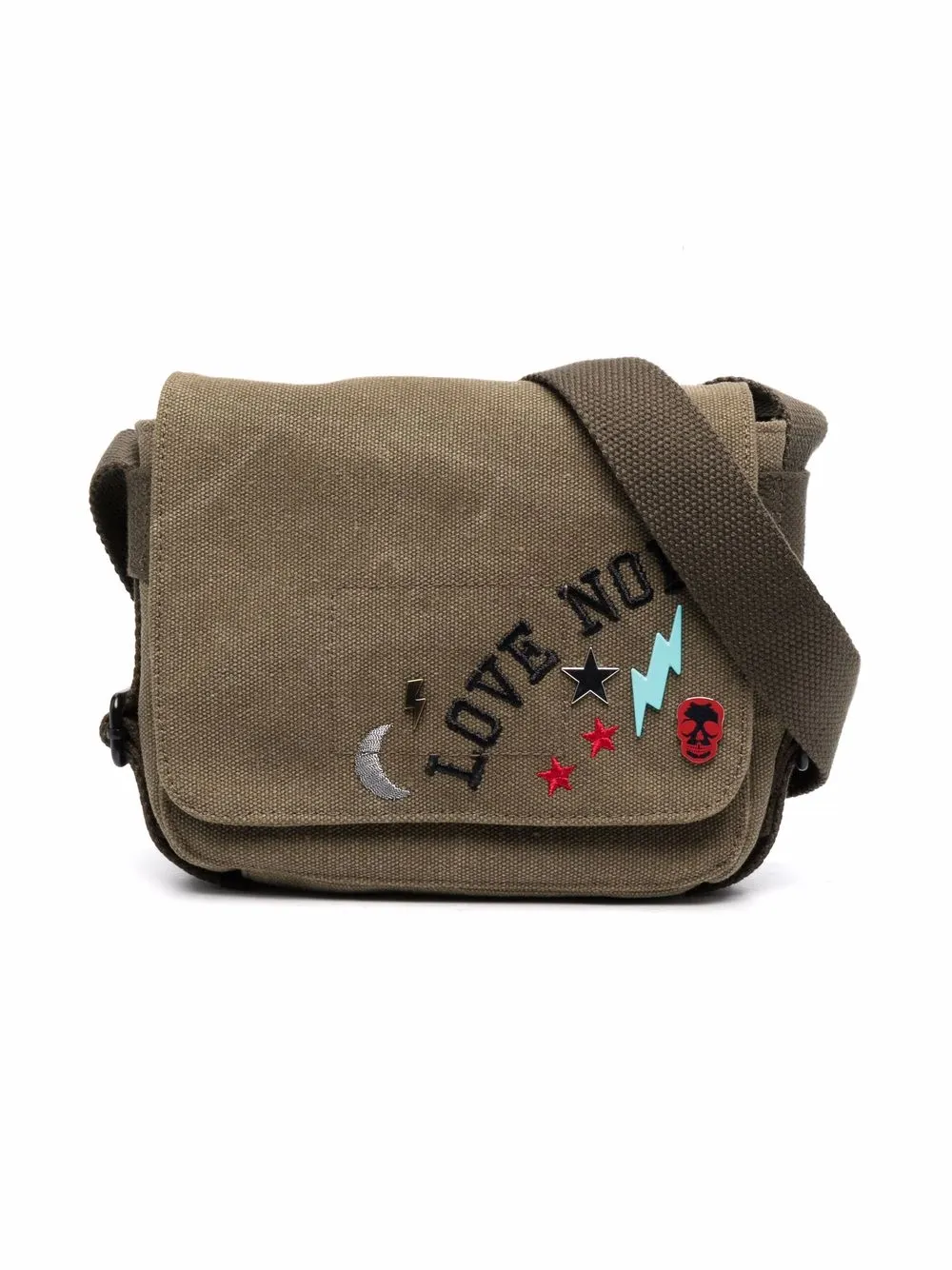 

Zadig & Voltaire Kids mochila tipo mensajero con eslogan bordado - Verde