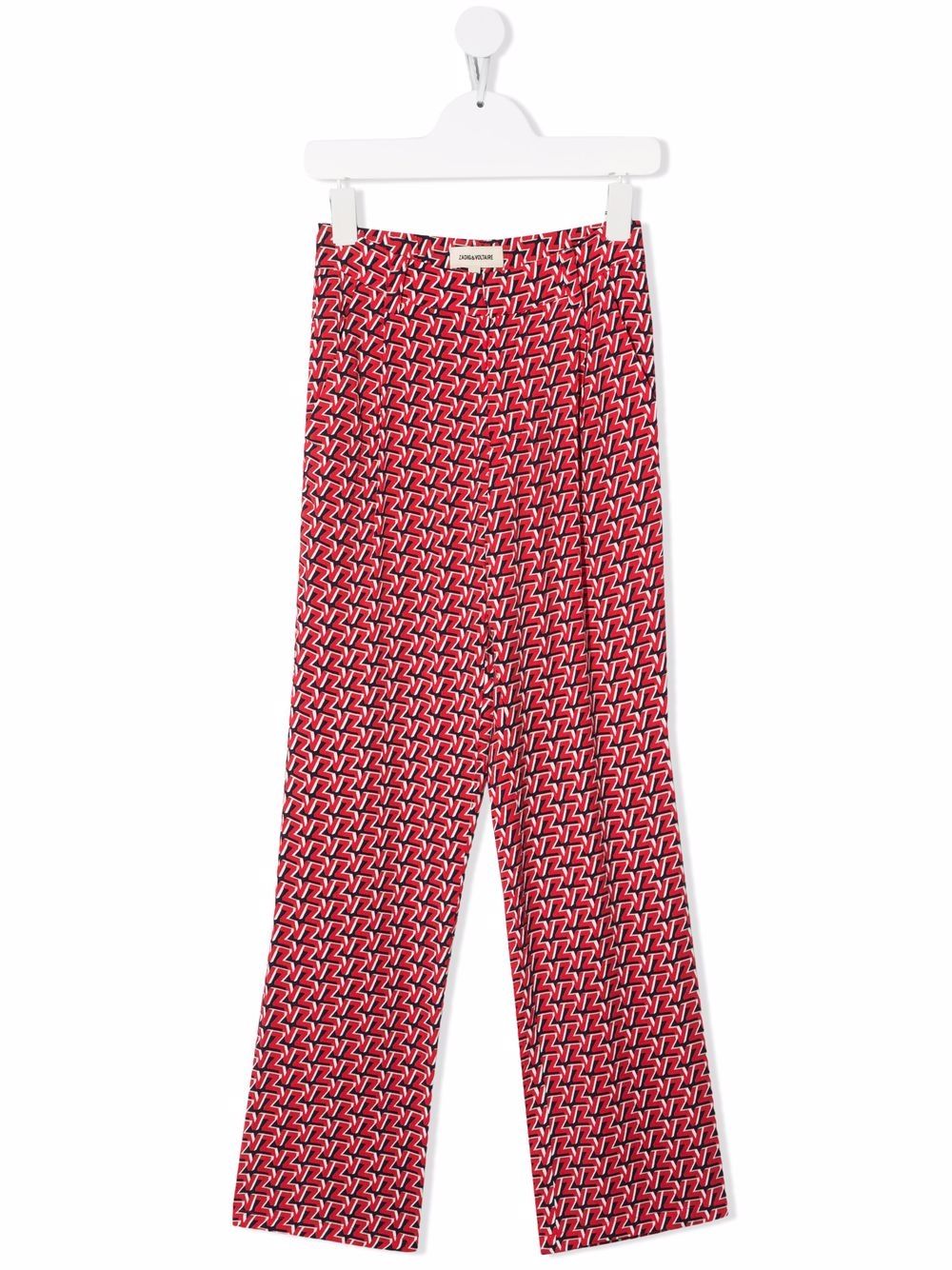 

Zadig & Voltaire Kids pantalones rectos con monograma - Rojo