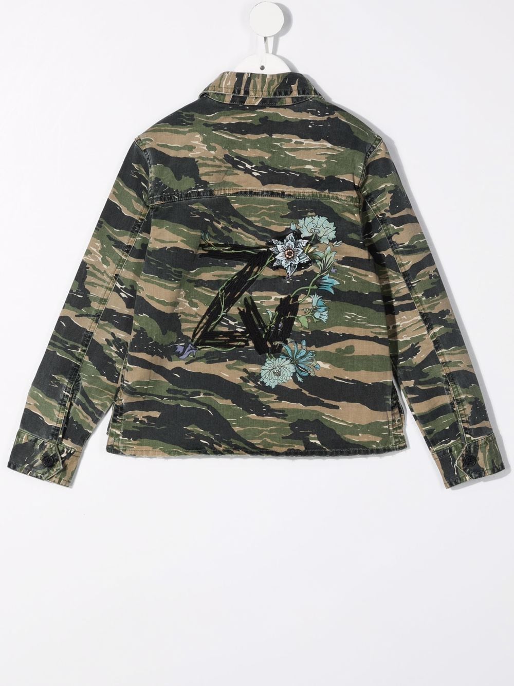 Shop Zadig & Voltaire Kids camouflage-print shirt jacket with Express ...