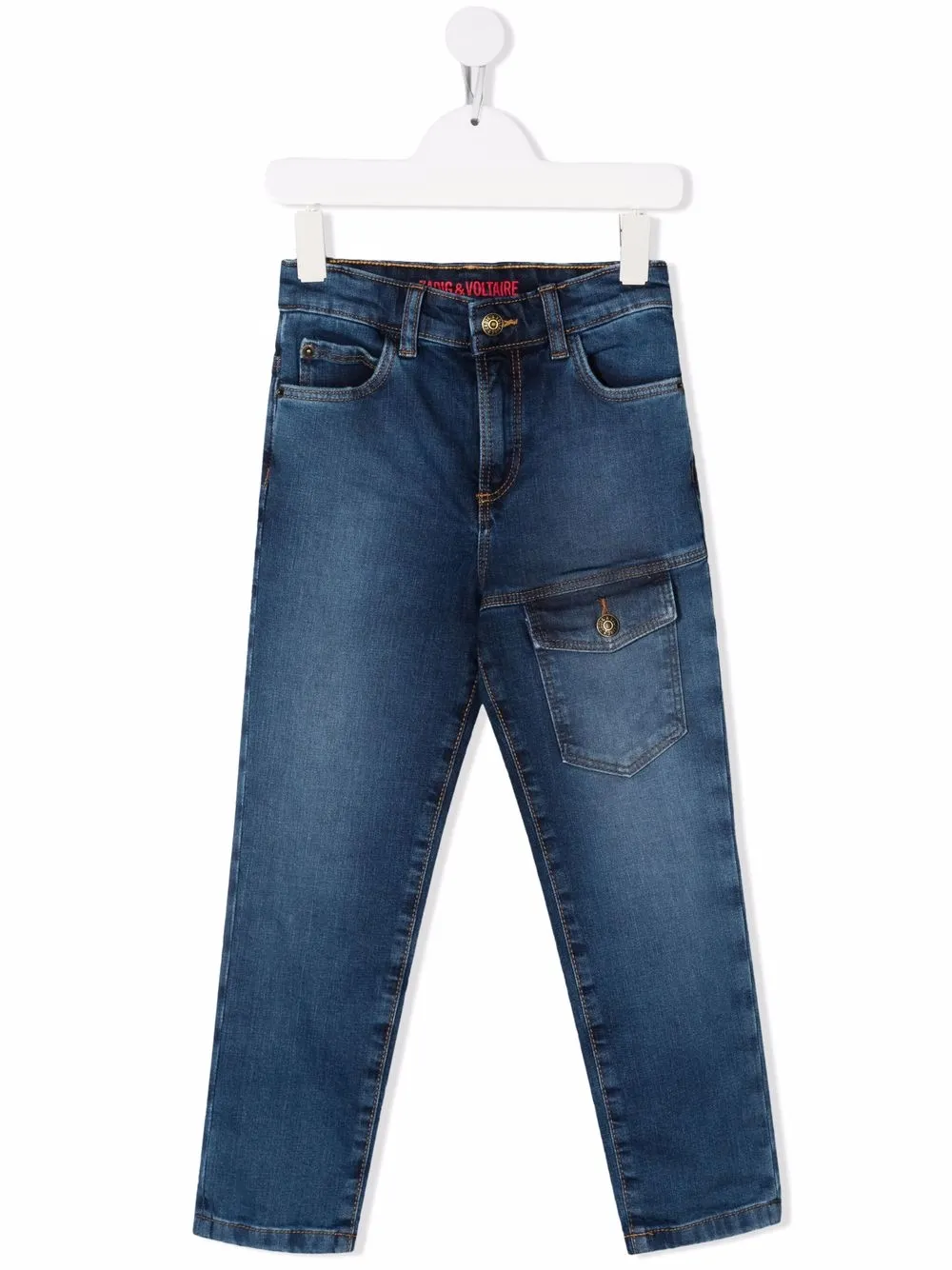 Zadig & Voltaire Kids pantalones con bolsillo de solapa - Azul