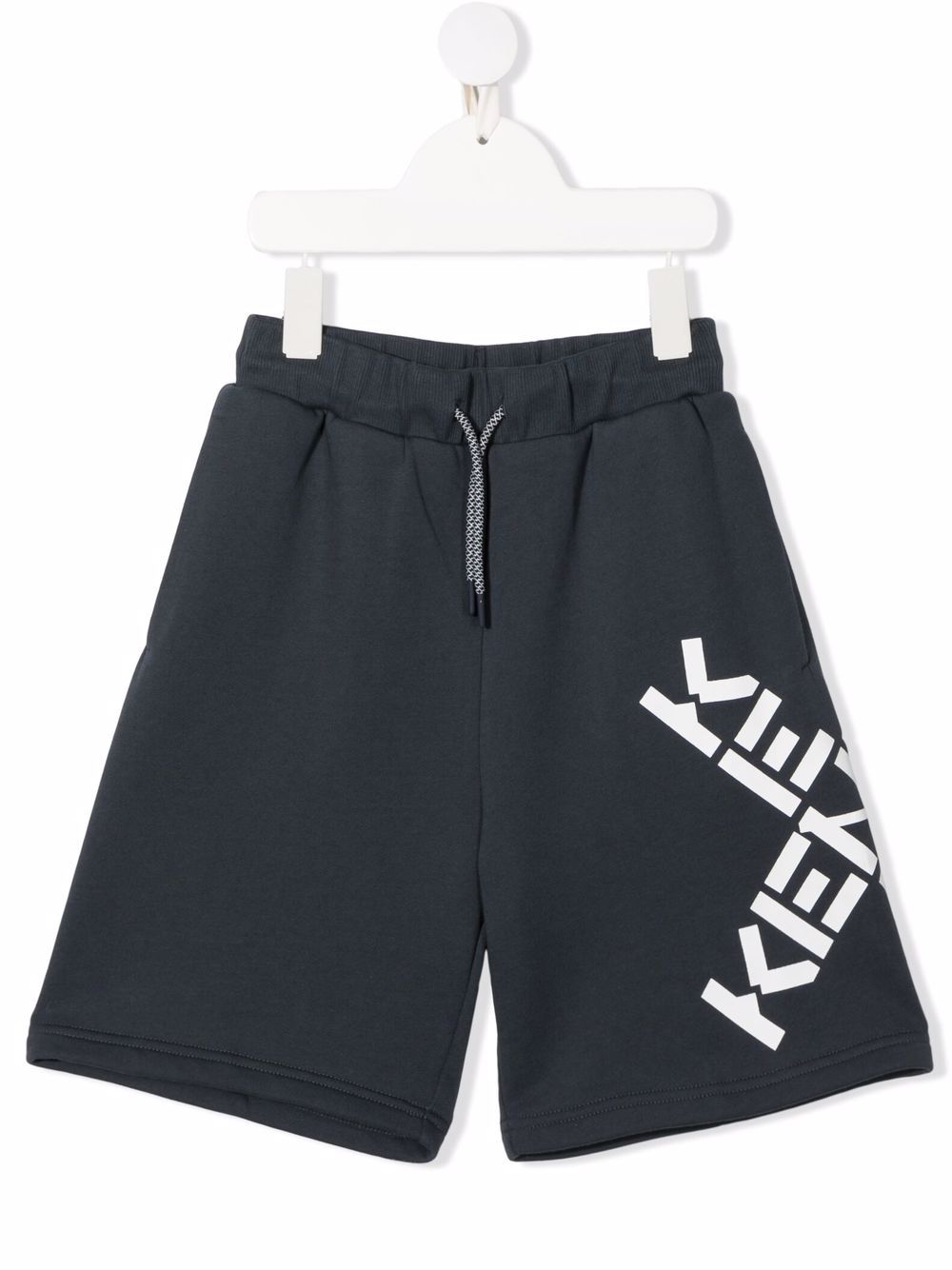 kenzo kids short à logo imprimé - gris