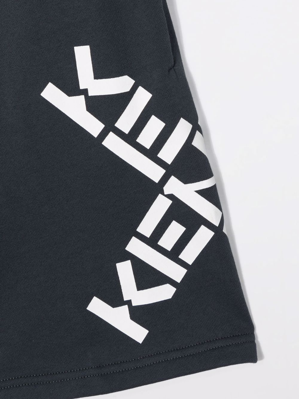 Shop Kenzo Logo-print Drawstring Shorts In Grey