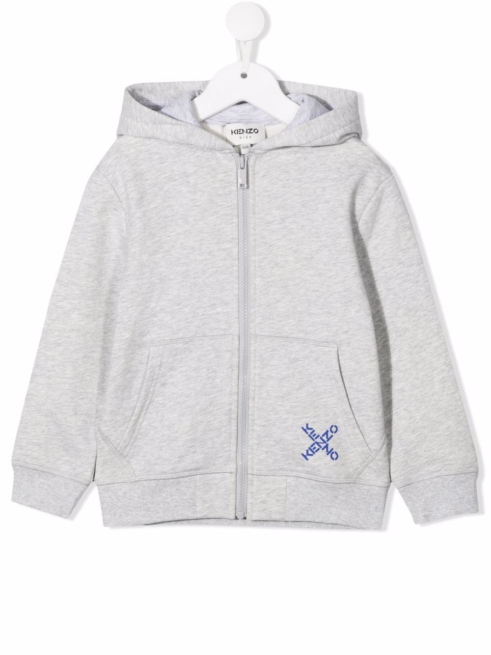 Image 1 of Kenzo Kids logo print zipped hoodie