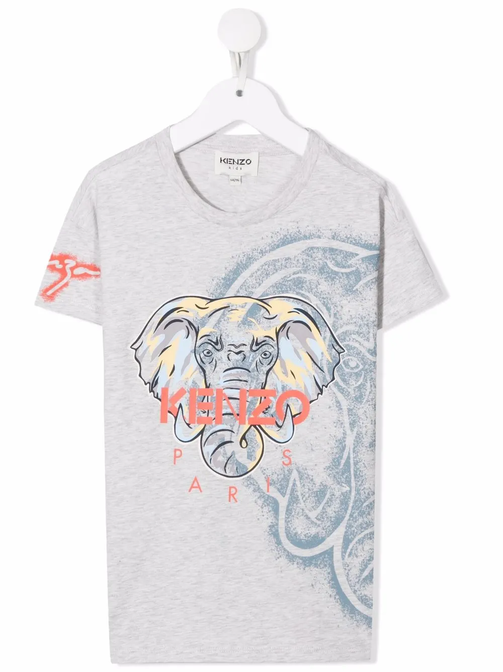 

Kenzo Kids playera con logo estampado - Gris