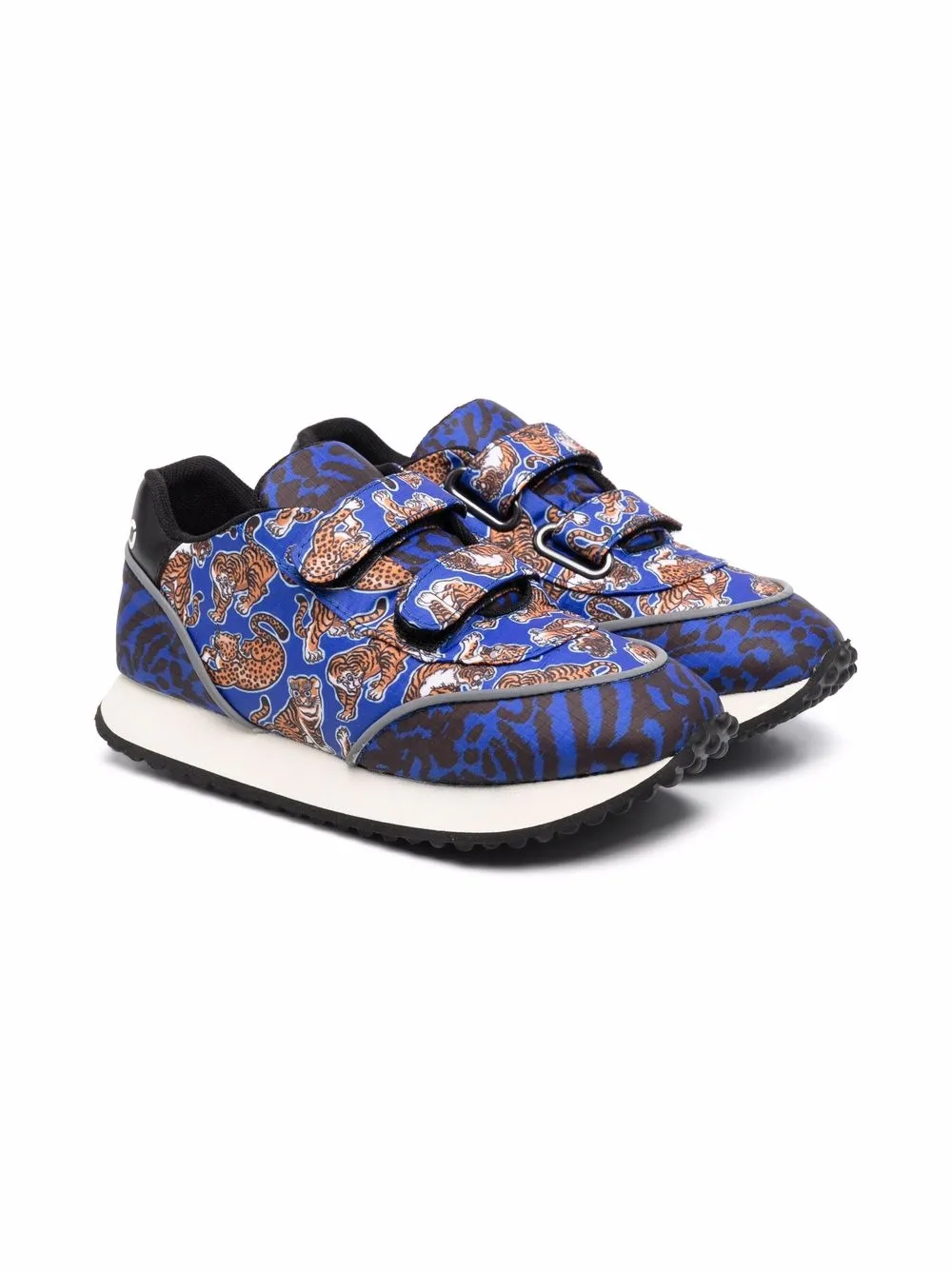 

Kenzo Kids tenis altos con tigres estampados - Azul