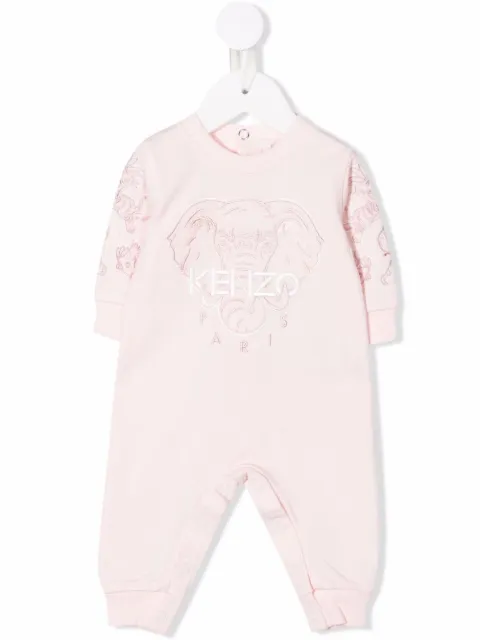 Kenzo Kids رومبر قطن عضوي مطرز بفيل