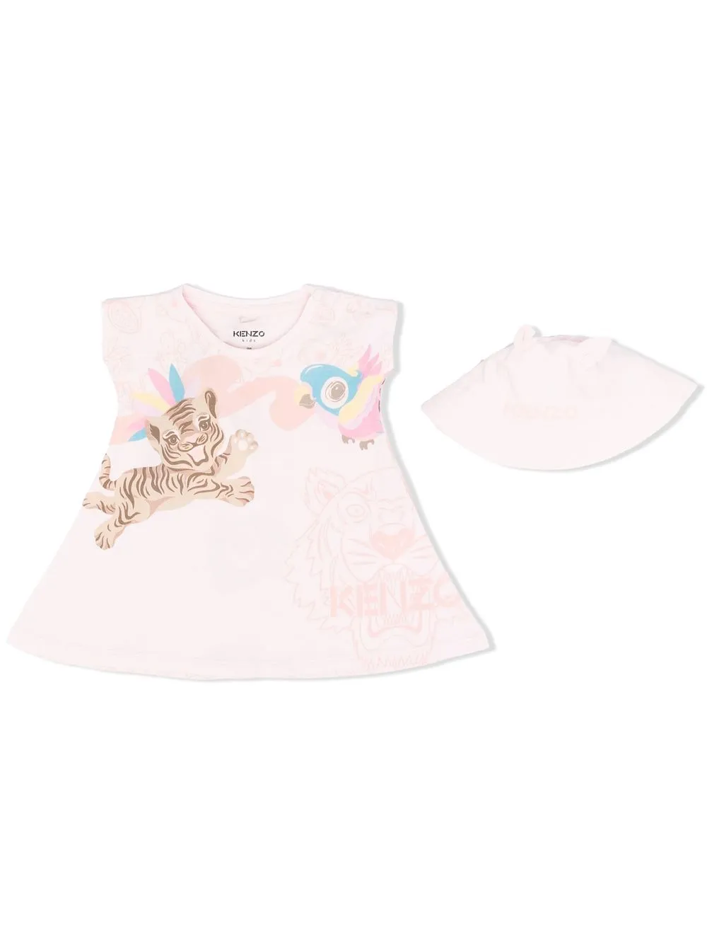 

Kenzo Kids vestido Baby Jungle Animals - Rosado