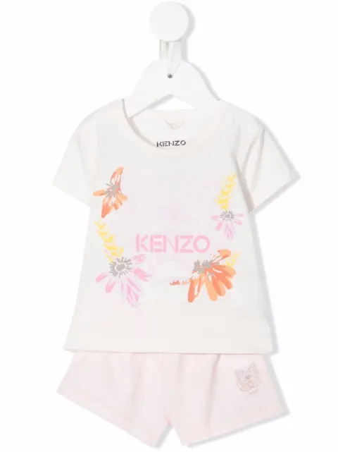Kenzo Kids طقم قطن عضوي بطبعة زهور