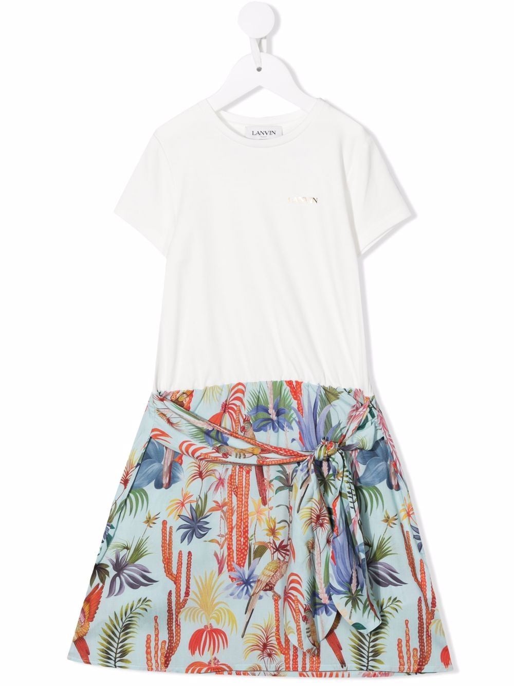 

Lanvin Enfant vestido estilo playera con estampado floral - Blanco