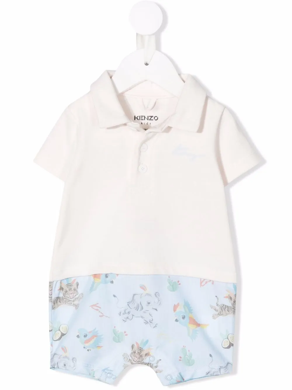 

Kenzo Kids animals-print organic cotton shorties - White