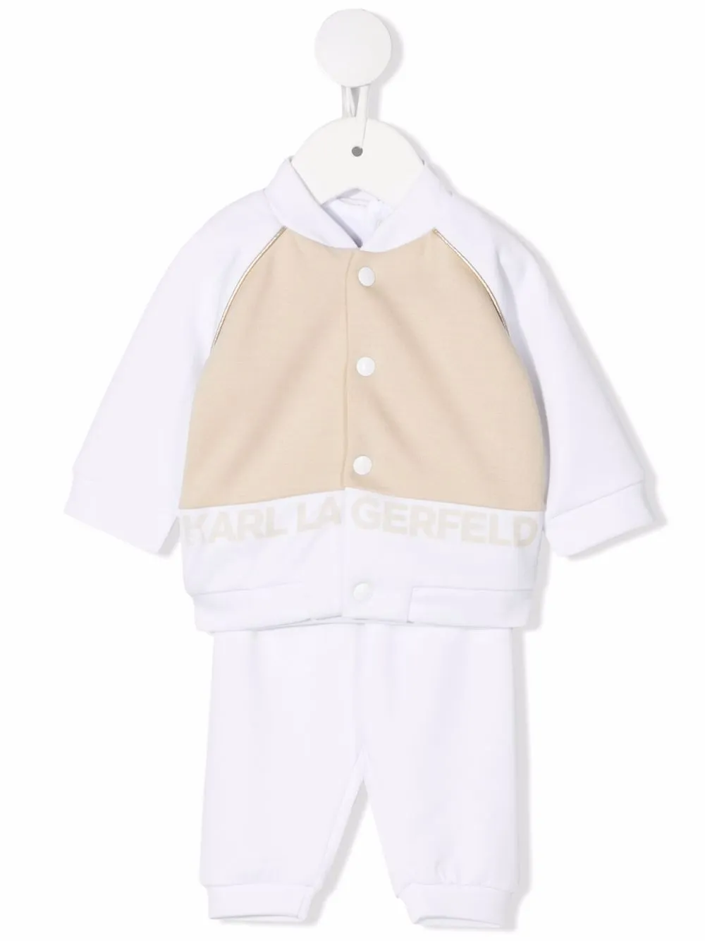 

Karl Lagerfeld Kids traje deportivo con diseño color block - Blanco