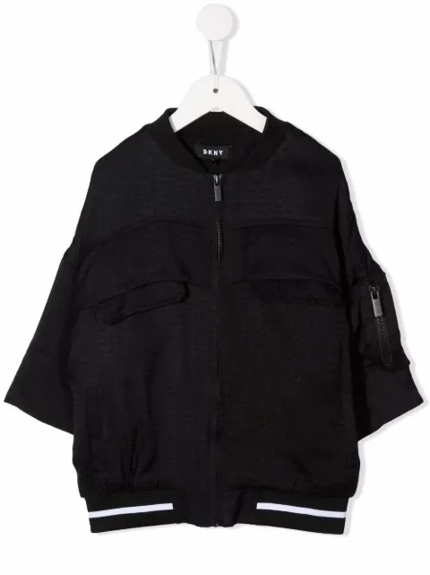 Dkny Kids جاكيت بومبر بنقش جاكار