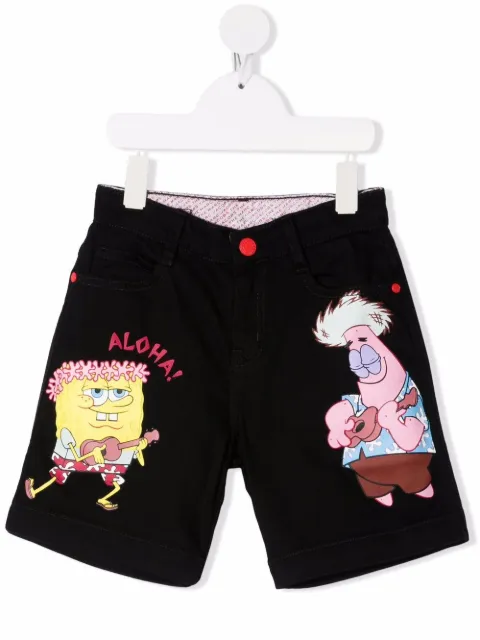 Little Marc Jacobs شورت جينز بطبعة 'سبونج بوب'
