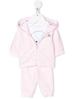 Logo-print cotton tracksuit set Pink Farfetch Clothing Outfit Sets Sets 