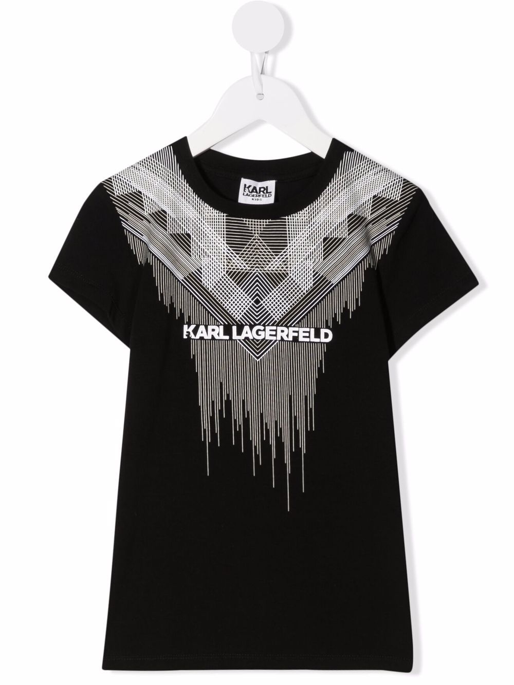 

Karl Lagerfeld Kids playera con cuello redondo y logo estampado - Negro