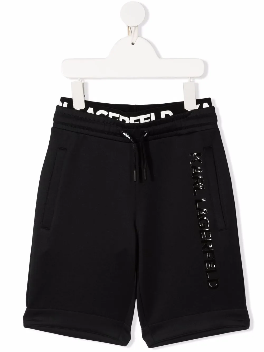 

Karl Lagerfeld Kids shorts deportivos con logo estampado - Negro