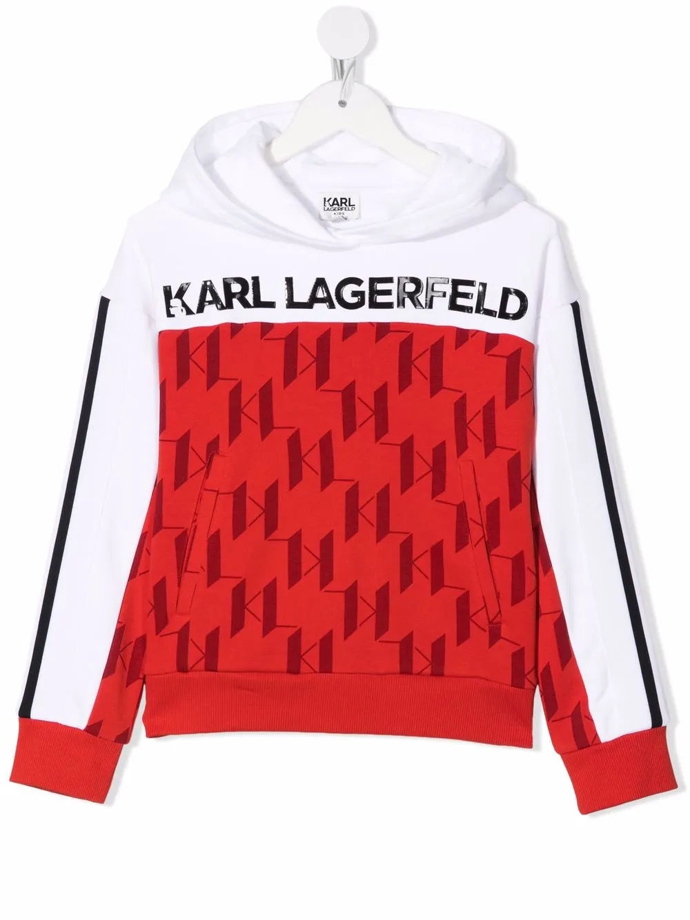 фото Karl lagerfeld kids худи в стиле колор-блок с монограммой