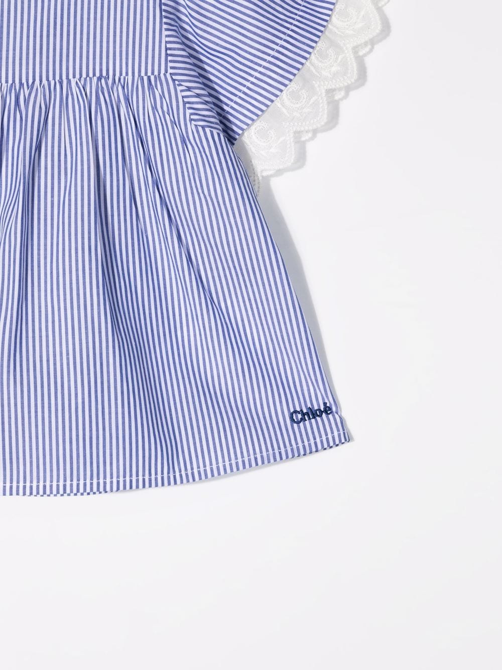 фото Chloé kids полосатая блузка с кружевом