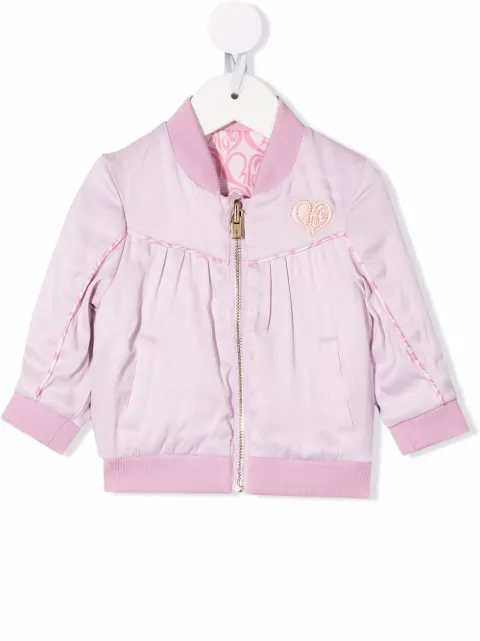 Chloé Kids جاكيت بومبر بسحاب وشعار الماركة