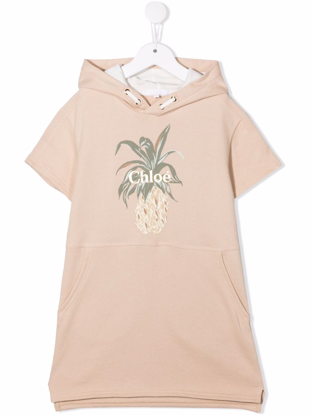 

Chloé Kids vestido estilo suéter con capucha - Neutro